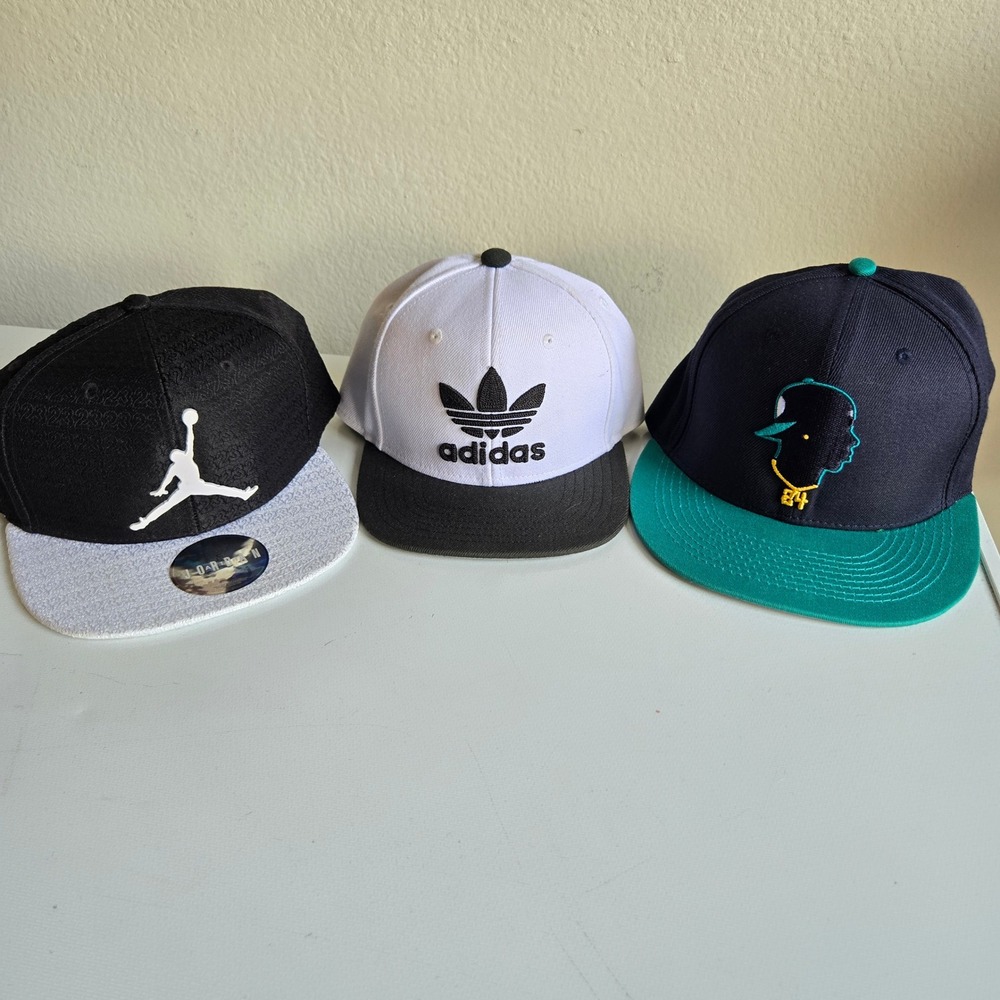 3 Kids Hats Jordan Adidas Griffey Baseballism Bundle Youth‎ Size Flat Brim Cap